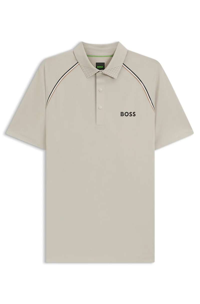 Active slim-fit polo shirt with odor control