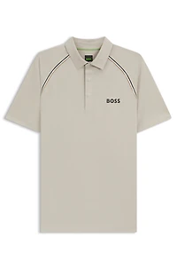 Active slim-fit polo shirt with odor control