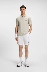 Active slim-fit polo shirt with odor control