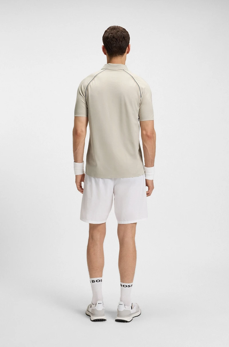 Active slim-fit polo shirt with odor control
