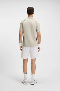 Active slim-fit polo shirt with odor control