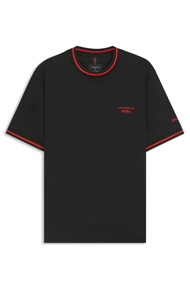 Porsche x BOSS cotton T-shirt with moisture-control finish