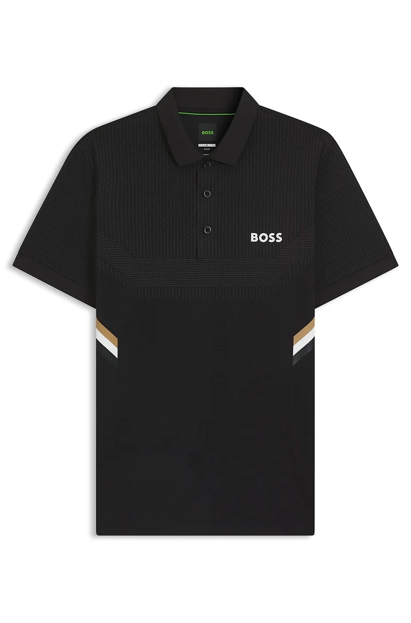 Active slim-fit polo shirt with moisture management