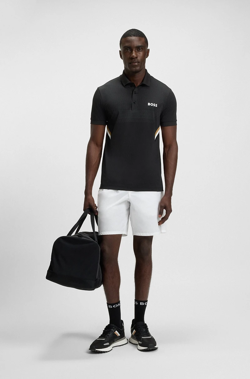 Active slim-fit polo shirt with moisture management