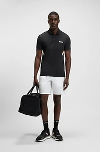 Active slim-fit polo shirt with moisture management