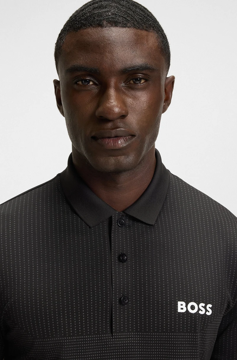 Active slim-fit polo shirt with moisture management