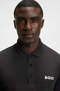 Active slim-fit polo shirt with moisture management