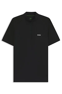 Quick-dry slim-fit polo shirt stretch ripstop