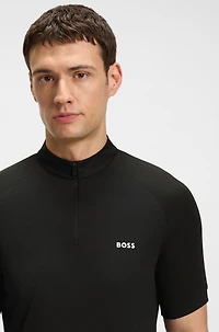 Quick-dry slim-fit polo shirt stretch ripstop