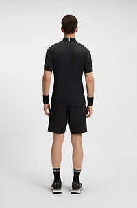 Quick-dry slim-fit polo shirt stretch ripstop