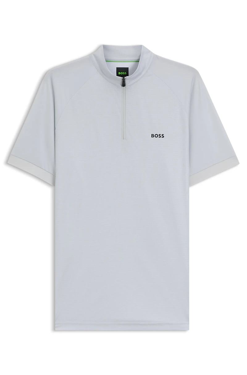 Stretch-ripstop slim-fit polo shirt with quick-dry performance