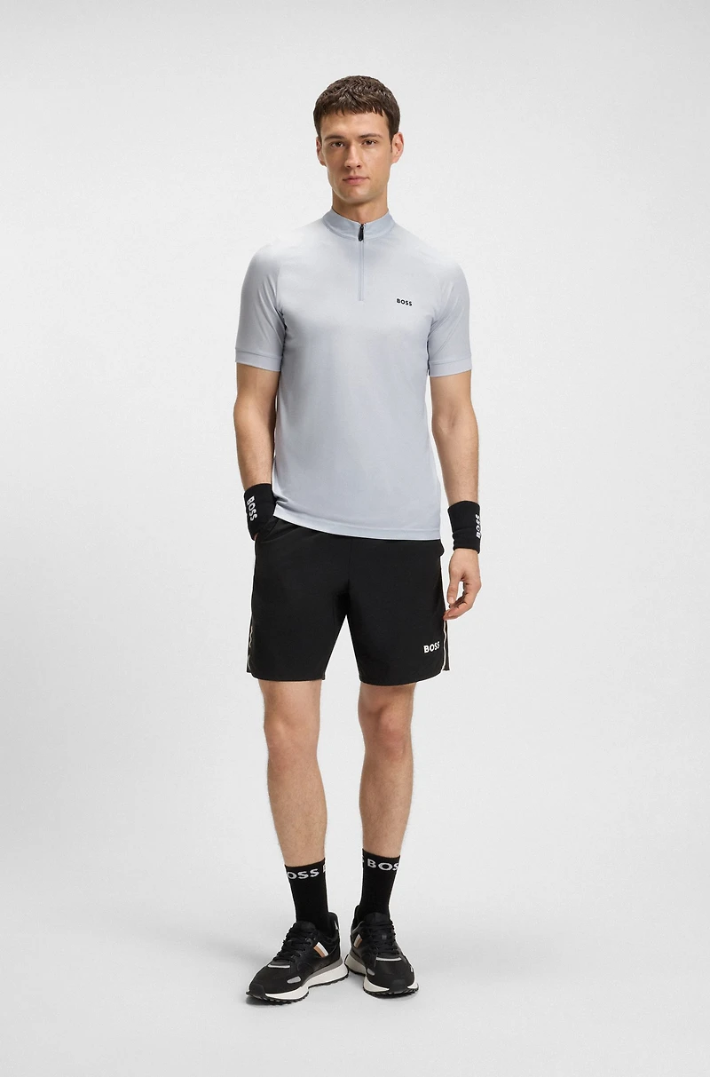Stretch-ripstop slim-fit polo shirt with quick-dry performance
