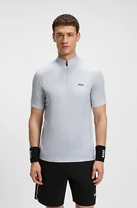 Stretch-ripstop slim-fit polo shirt with quick-dry performance