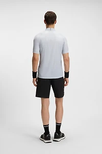 Stretch-ripstop slim-fit polo shirt with quick-dry performance