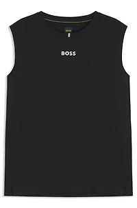 Active tank top stretch fabric with rear stripes