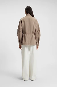 Water-repellent jacket with gathered waist