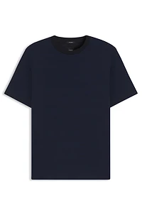 Grid-pattern T-shirt mercerised cotton