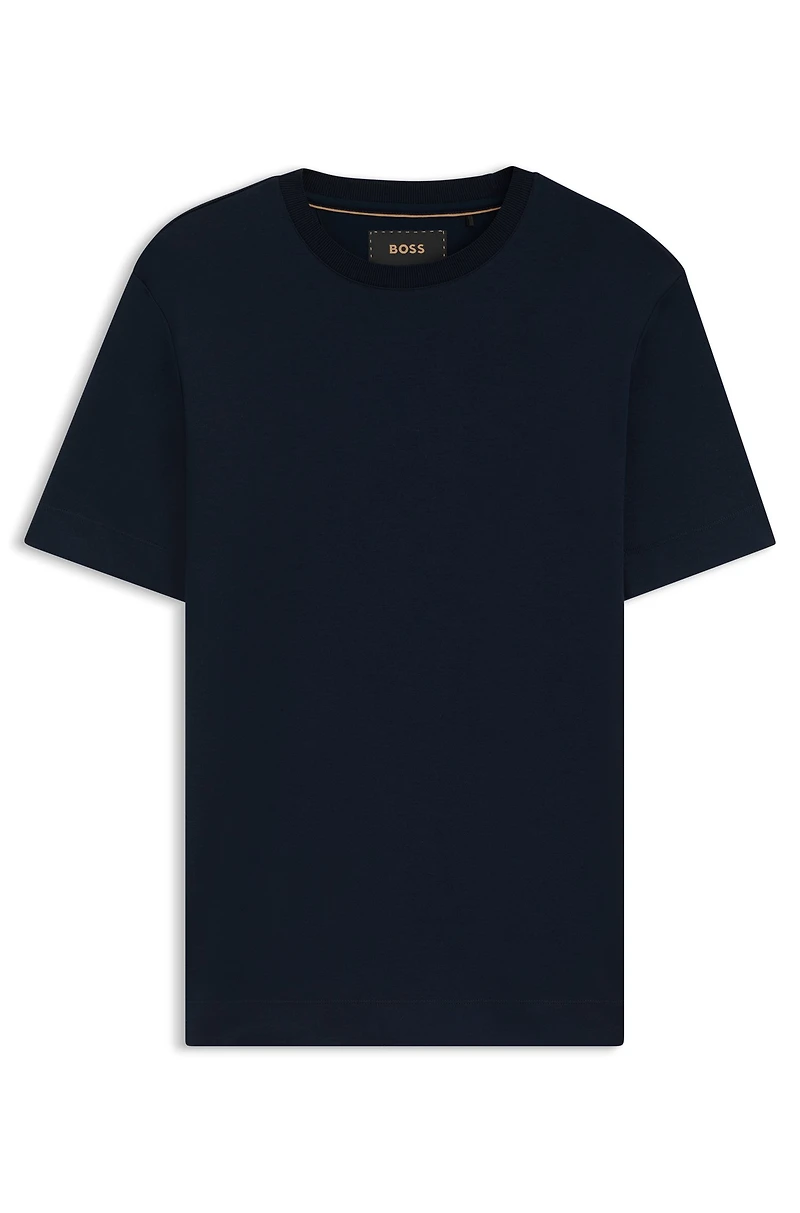 Regular-fit T-shirt mercerized cotton and silk