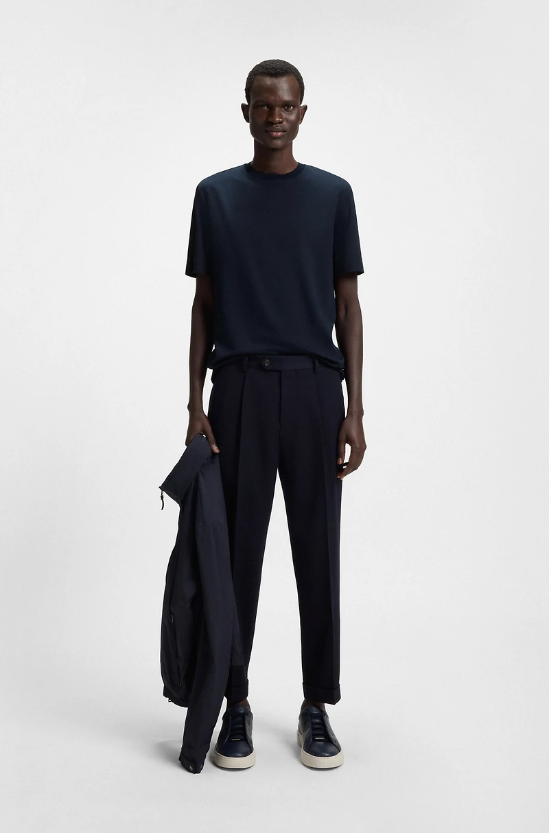 Regular-fit T-shirt mercerized cotton and silk