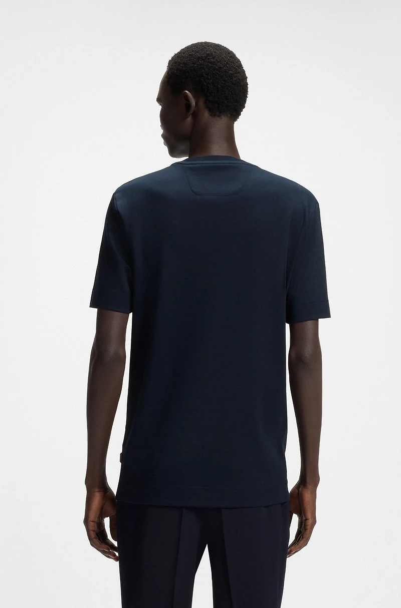 Regular-fit T-shirt mercerized cotton and silk