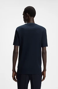 Regular-fit T-shirt mercerized cotton and silk