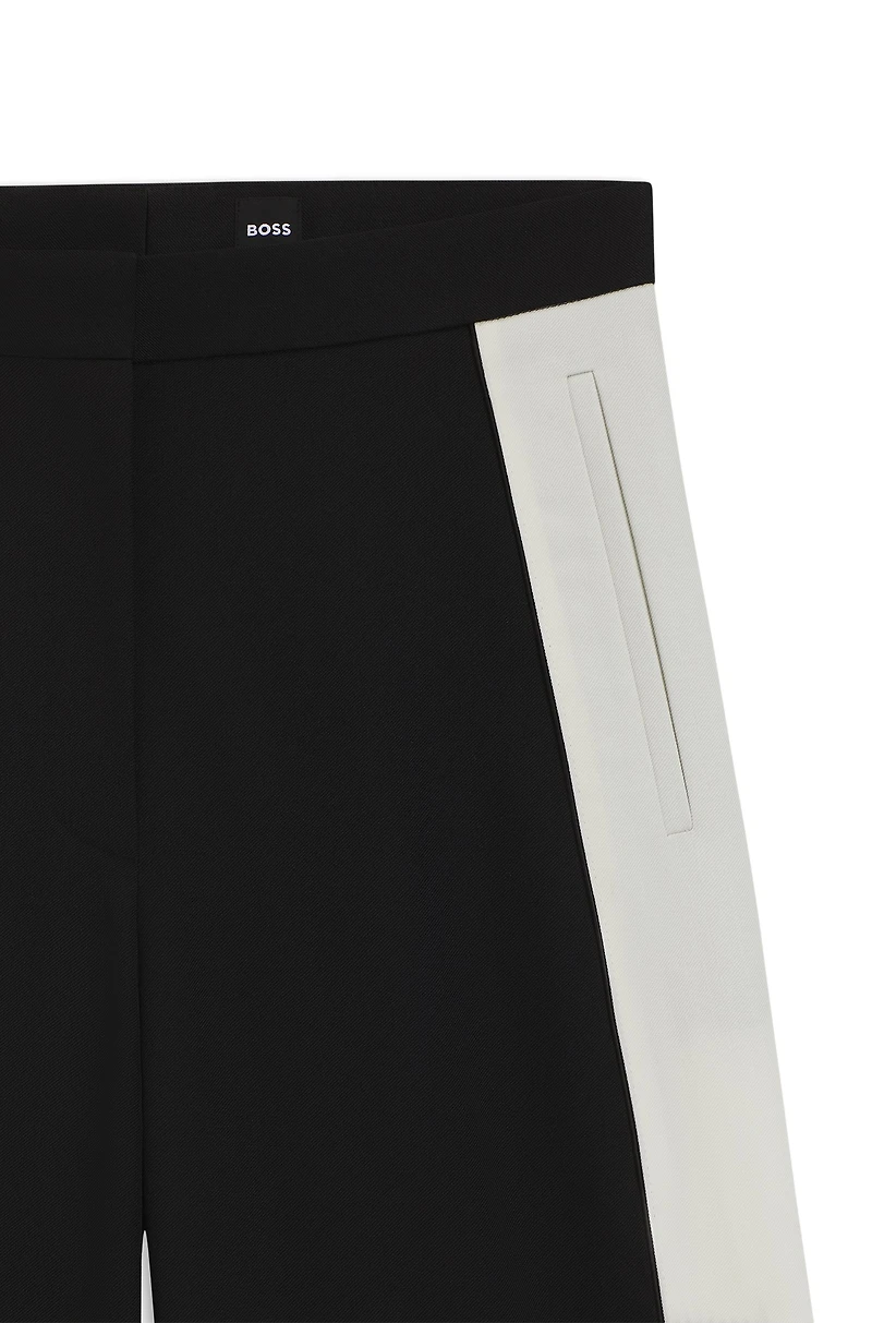 Regular-fit trousers with colour-blocking