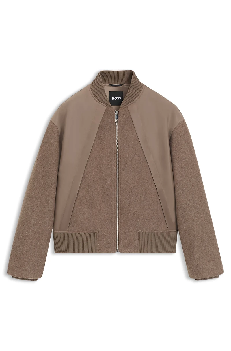 Bomber jacket mixed fabrics