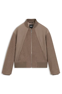 Bomber jacket mixed fabrics