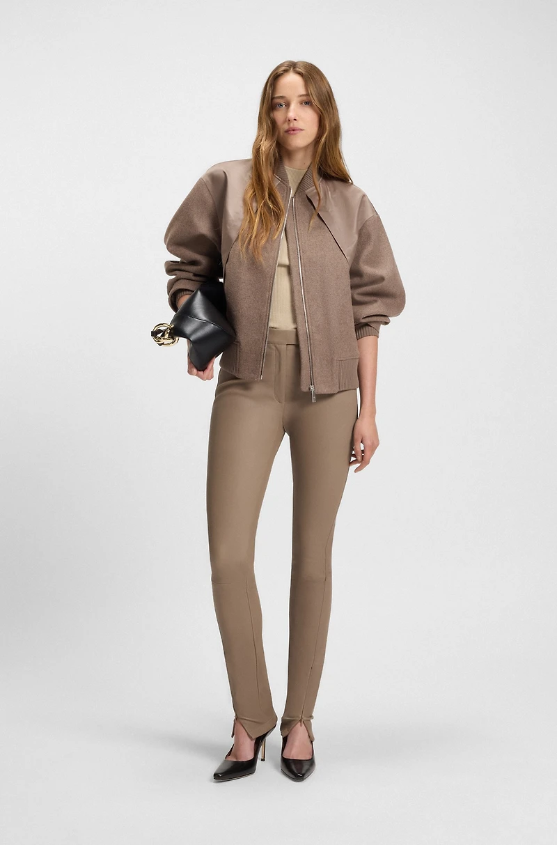 Bomber jacket mixed fabrics