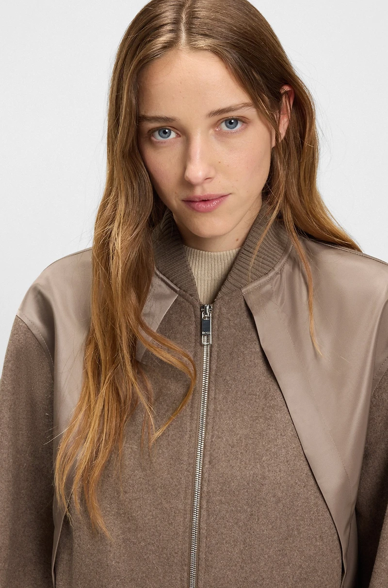 Bomber jacket mixed fabrics
