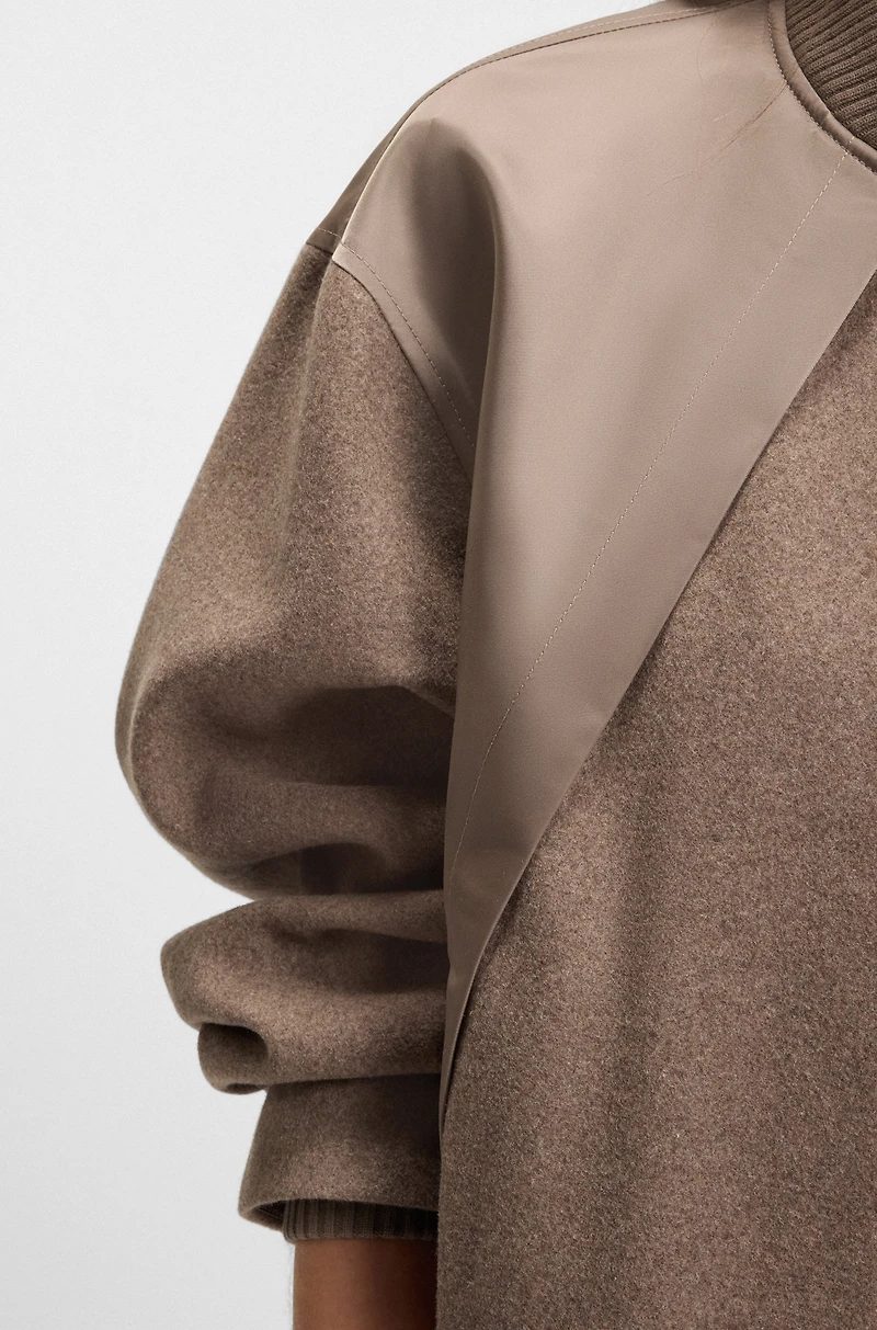 Bomber jacket mixed fabrics