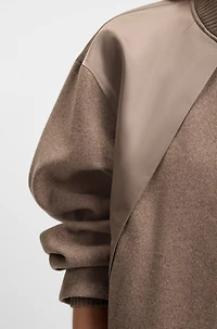 Bomber jacket mixed fabrics