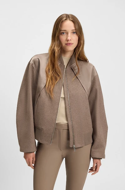 Bomber jacket mixed fabrics