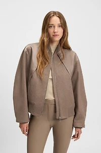 Bomber jacket mixed fabrics