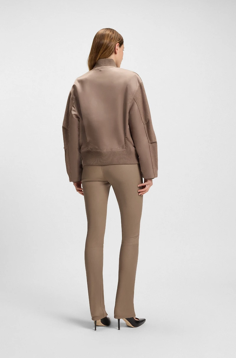 Bomber jacket mixed fabrics