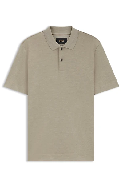 Regular-fit polo shirt mercerised cotton and silk