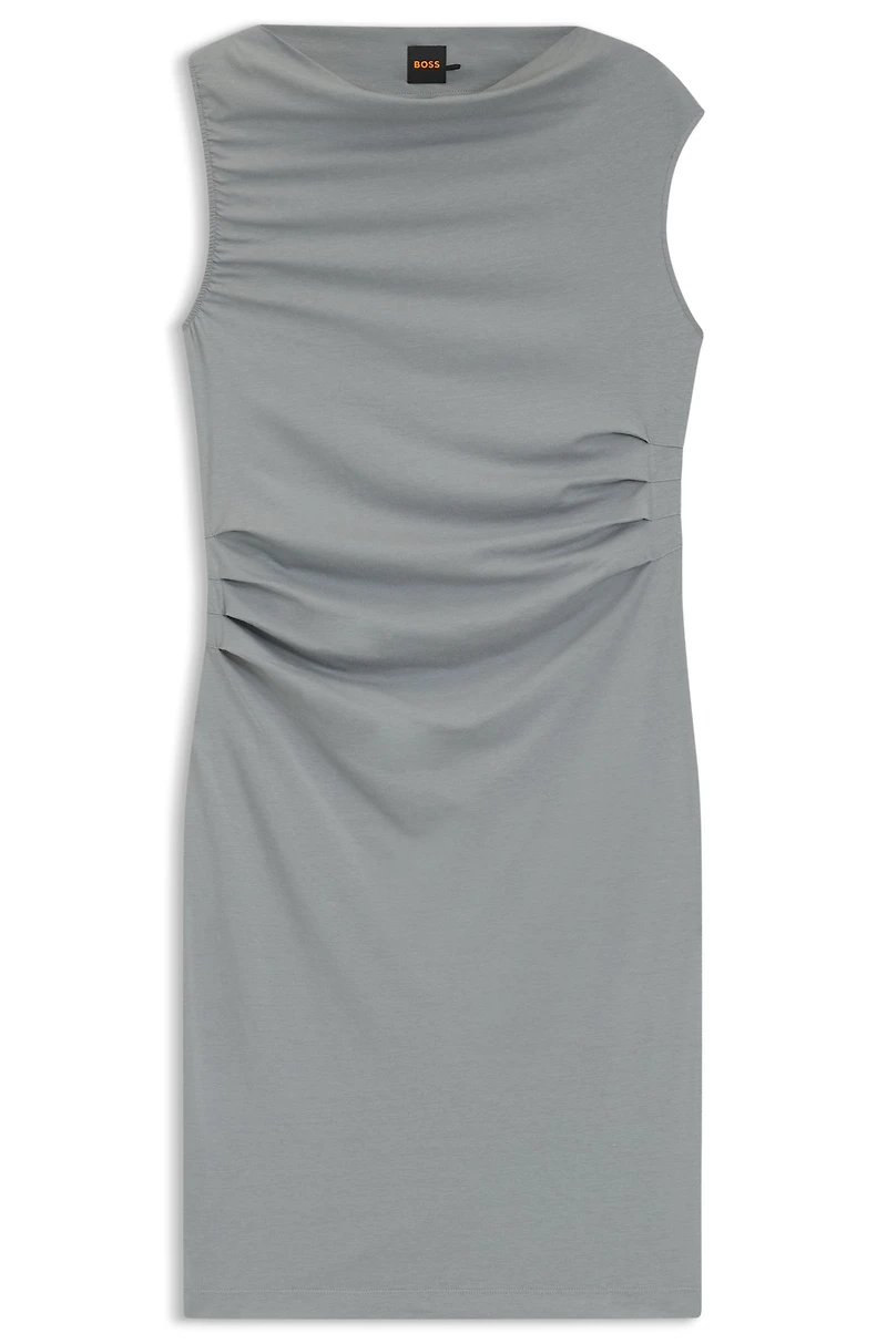 Dress with asymmetric neckline