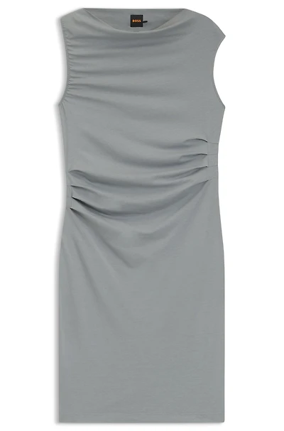 Dress with asymmetric neckline