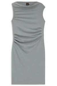 Dress with asymmetric neckline