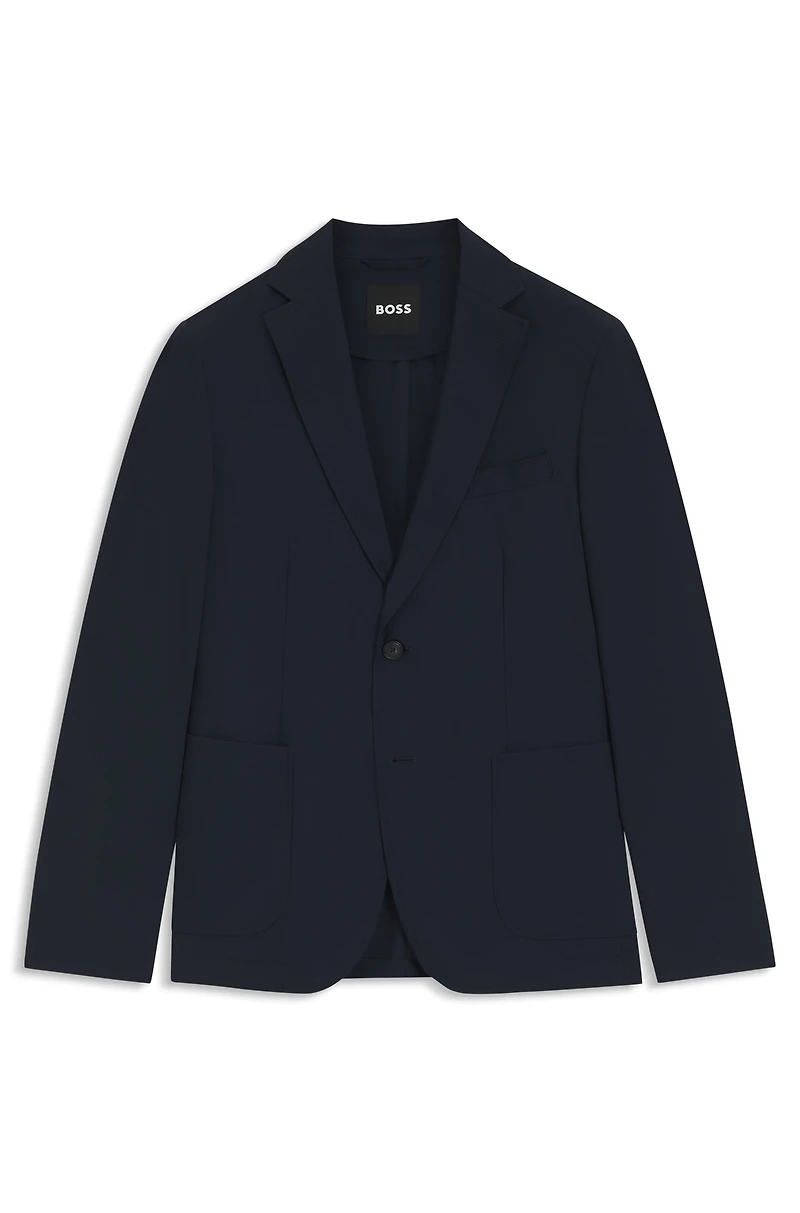 Packable slim-fit blazer water-repellent stretch fabric