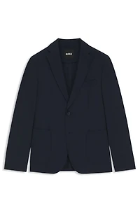 Packable slim-fit blazer water-repellent stretch fabric