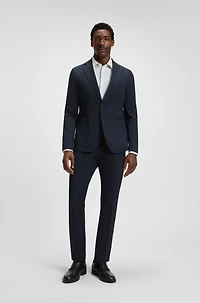 Packable slim-fit blazer water-repellent stretch fabric