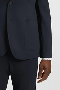 Packable slim-fit blazer water-repellent stretch fabric