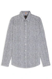 Regular-fit shirt printed cotton voile