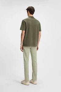 Cotton-piqué polo shirt with patterned collar
