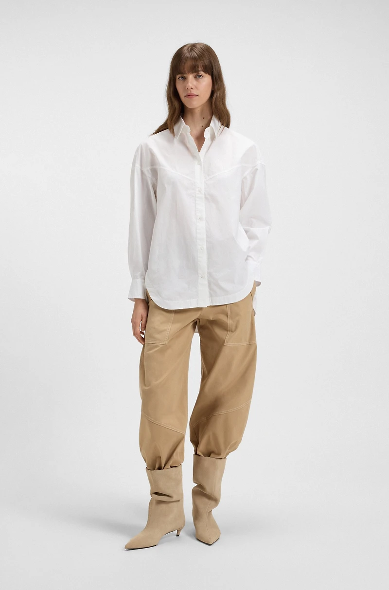 Oversize-fit blouse cotton poplin