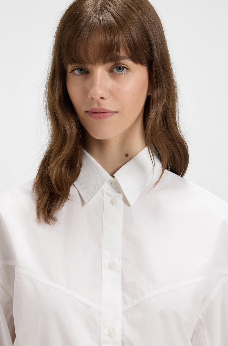 Oversize-fit blouse cotton poplin