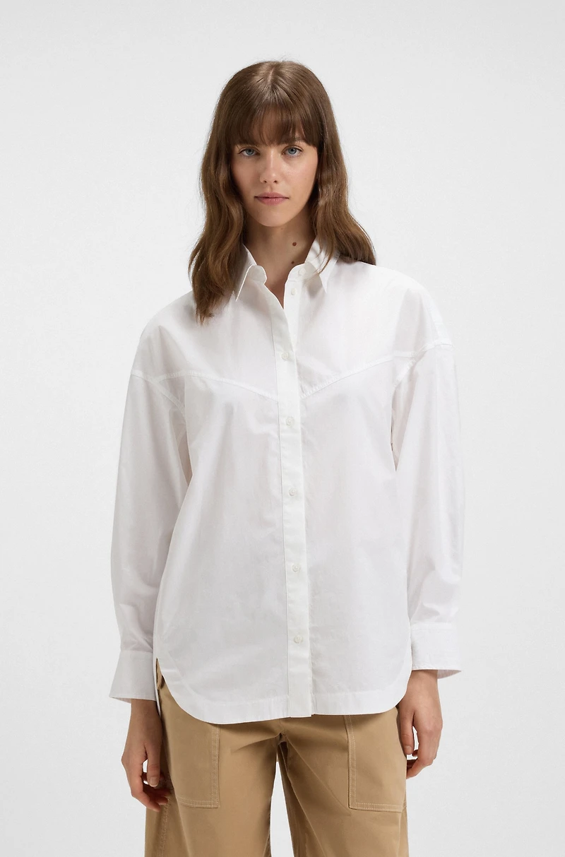 Oversize-fit blouse cotton poplin