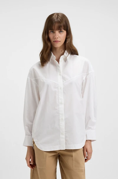 Oversize-fit blouse cotton poplin