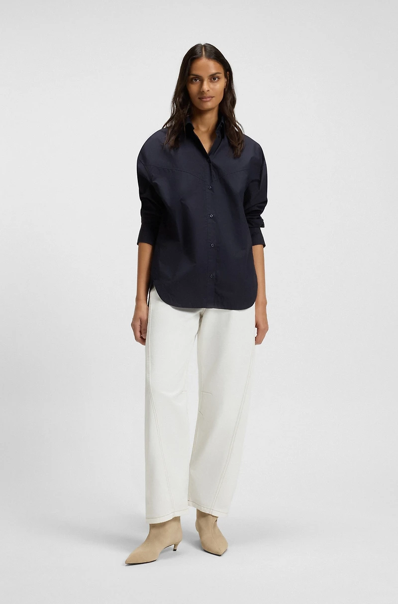 Oversize-fit blouse cotton poplin